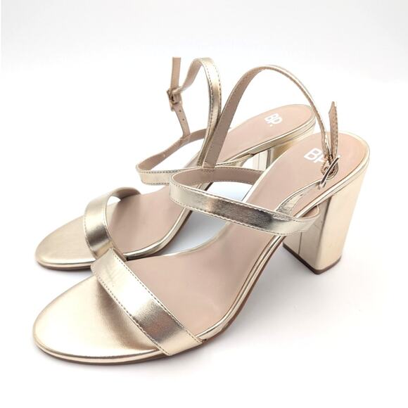 BP Lula Slingback Strappy Sandal Women's Open Toe Gold Metallic Size US11M EU42 - Picture 1 of 9